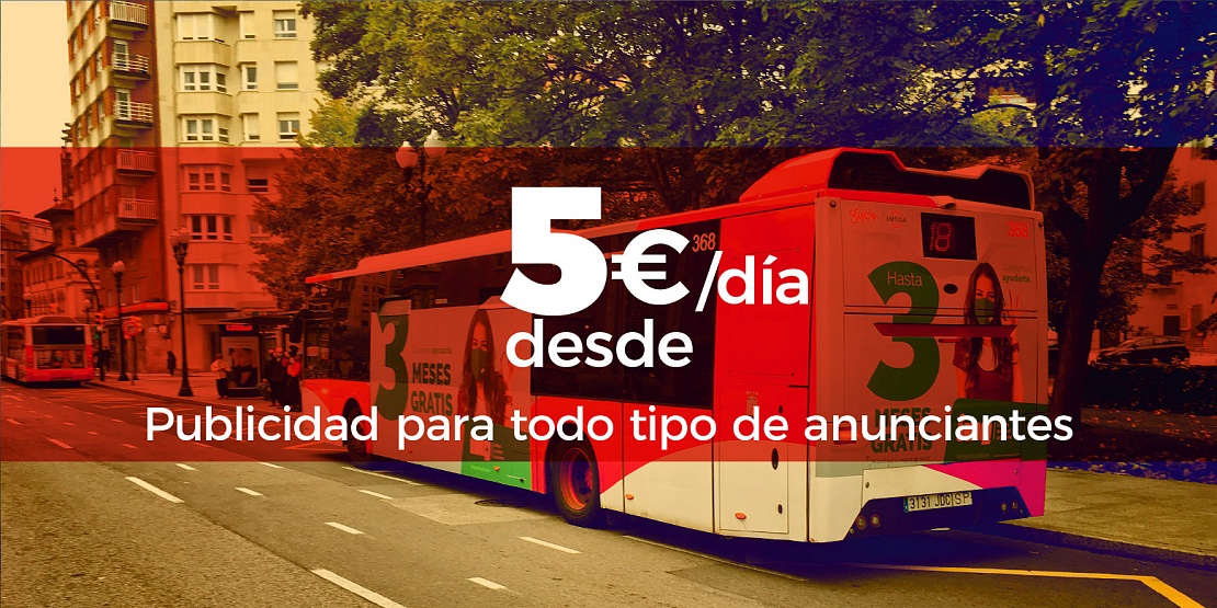 Publicidad en autobuses de Gijón desde 5 euros día